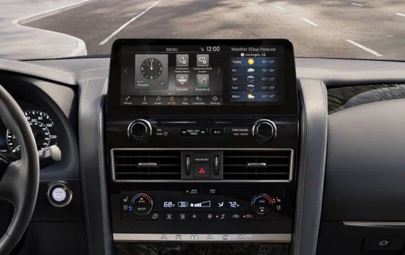 2023 Nissan Armada touchscreen and front console | Old Orchard Nissan in Skokie IL