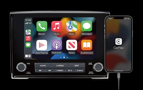 Stay connected with a standard 8" touch-screen display 2023 Nissan Titan | Old Orchard Nissan in Skokie IL