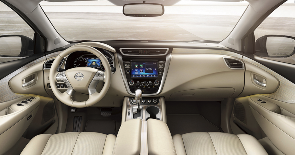 The front seats of a 2017 Nissan Murano.