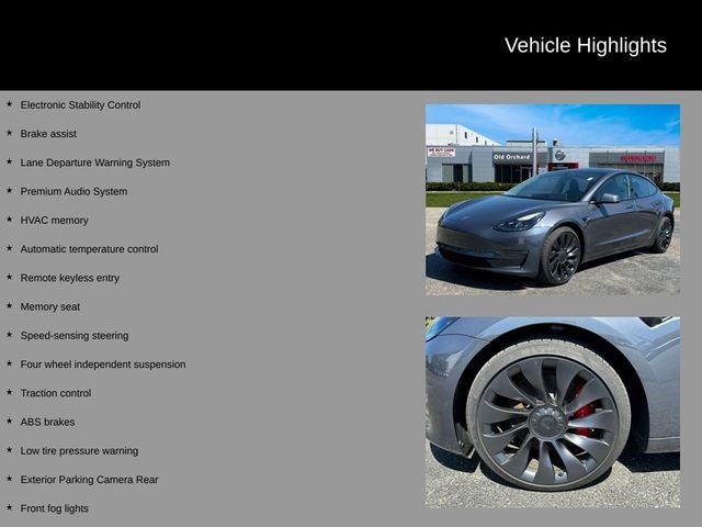 Used 2023 Tesla Model 3 Performance with VIN 5YJ3E1EC3PF560629 for sale in Skokie, IL