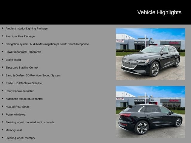 Used 2021 Audi e-tron Premium Plus with VIN WA1LAAGE1MB006539 for sale in Skokie, IL