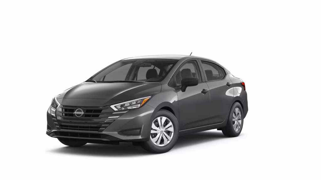 2025 Nissan Versa S Exterior in Gun Metallic 2025 Nissan Versa S in gun metallic exterior