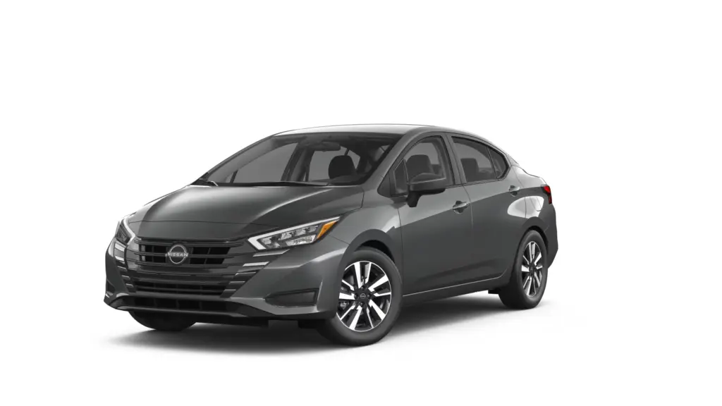 2025 Nissan Versa SV Exterior in Gun Metallic 2025 Nissan Versa SV in gun metallic exterior