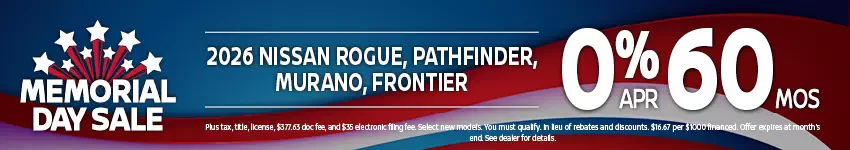 Nissan SUV's Memorial Day Offer