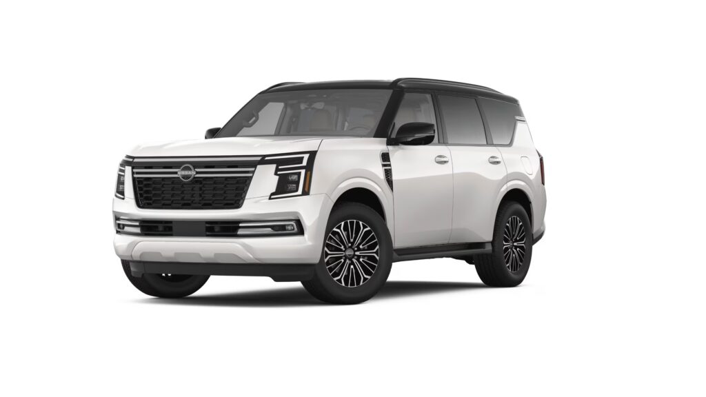 Nissan Armada Platinum Aspen White Tricoat Exterior Nissan Armada Platinum in aspen white tricoat exterior color