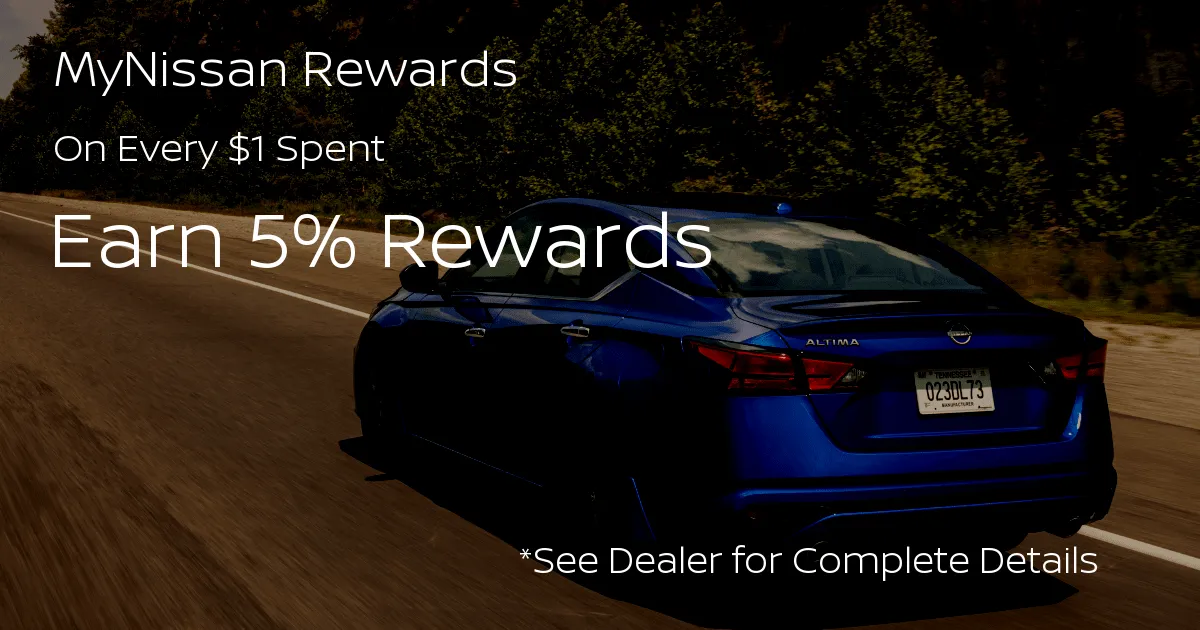 MyNissan Rewards Get 5 percent back every dollar