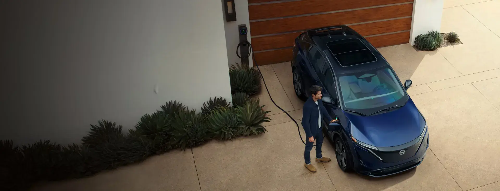 Nissan Ariya electric vehicle charging at home