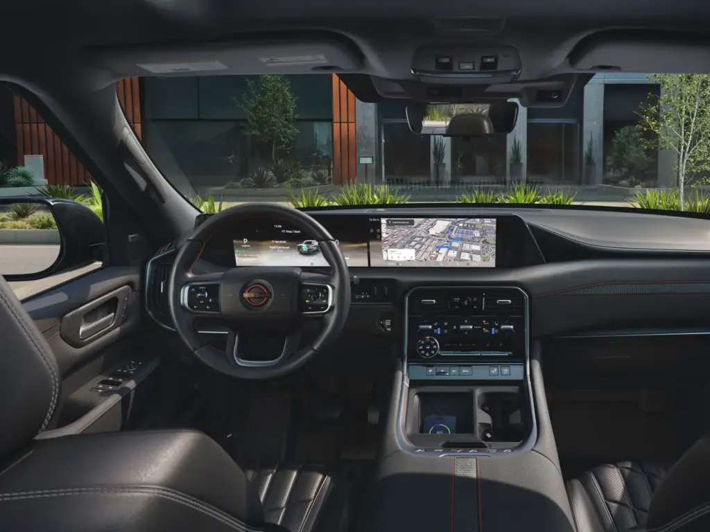 Nissan Armada Interior Technology And Driver Display Nissan Armada interior with digital dashboard and infotainment display