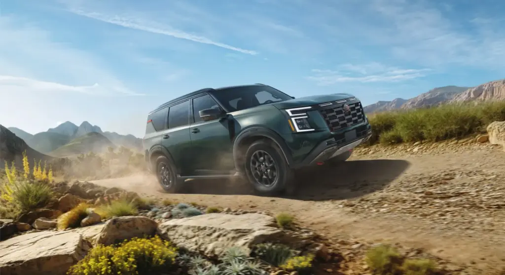 Nissan Armada Off Road Desert Performance Nissan Armada driving on rugged desert trail