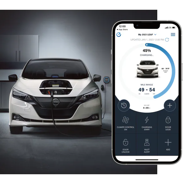 Nissan Leaf Remote Charging Management App Nissan leaf electric car charging with mobile app