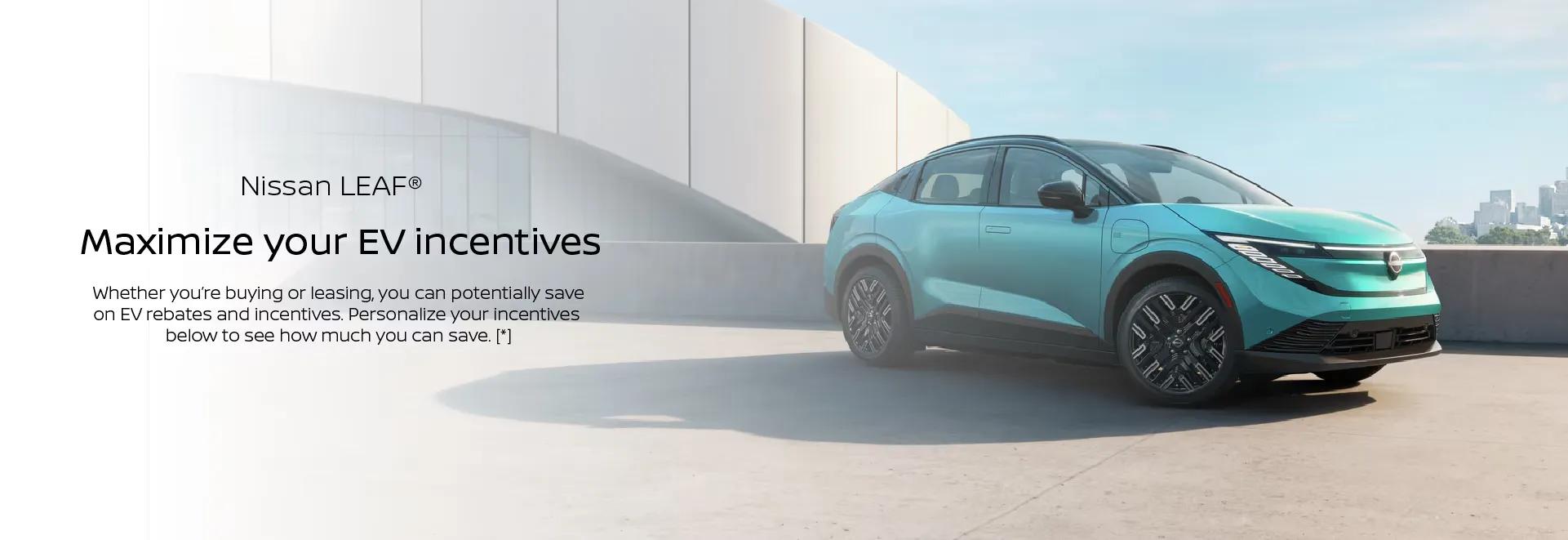 Nissan leaf electric vehicle incentives promotional banner