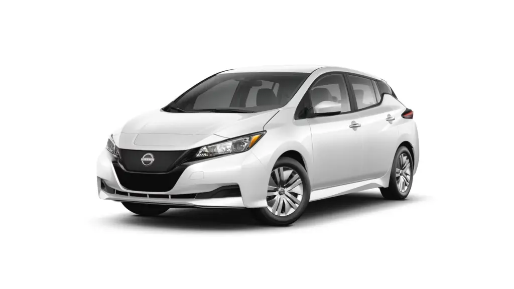 Nissan Leaf Glacier White Exterior Nissan Leaf in Glacier White exterior color