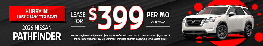 Nissan Pathfinder Offer Banner April