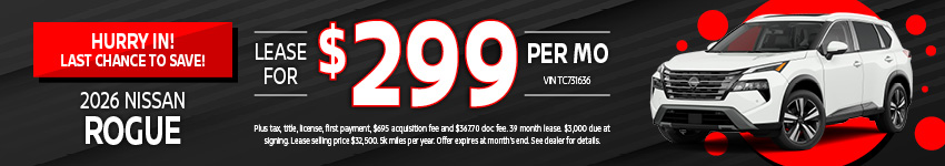 Nissan Rogue Offer Banner April