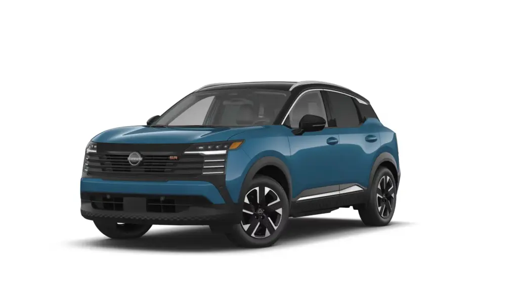 Nissan SUV in Two-Tone Arctic Ice Blue Metallic and Super Black Exterior Nissan SUV in Two-Tone Arctic Ice Blue Metallic and Super Black with contrasting roof and body panels