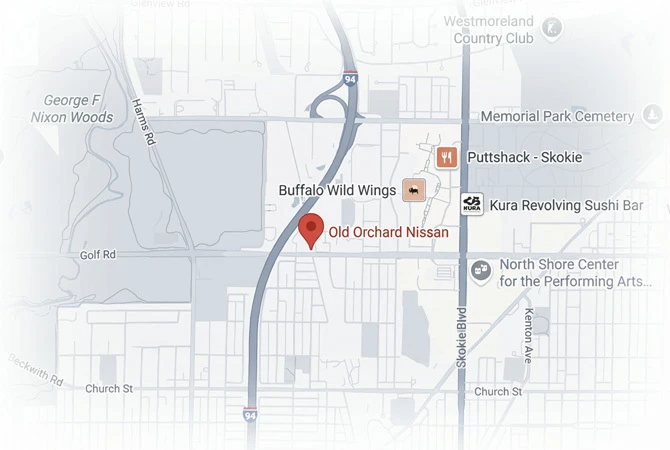 Old Orchard Nissan Dealership Location Map Map showing old orchard nissan dealership location