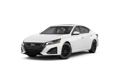 White Nissan Altima Sedan with Black Wheels White Nissan Altima sedan